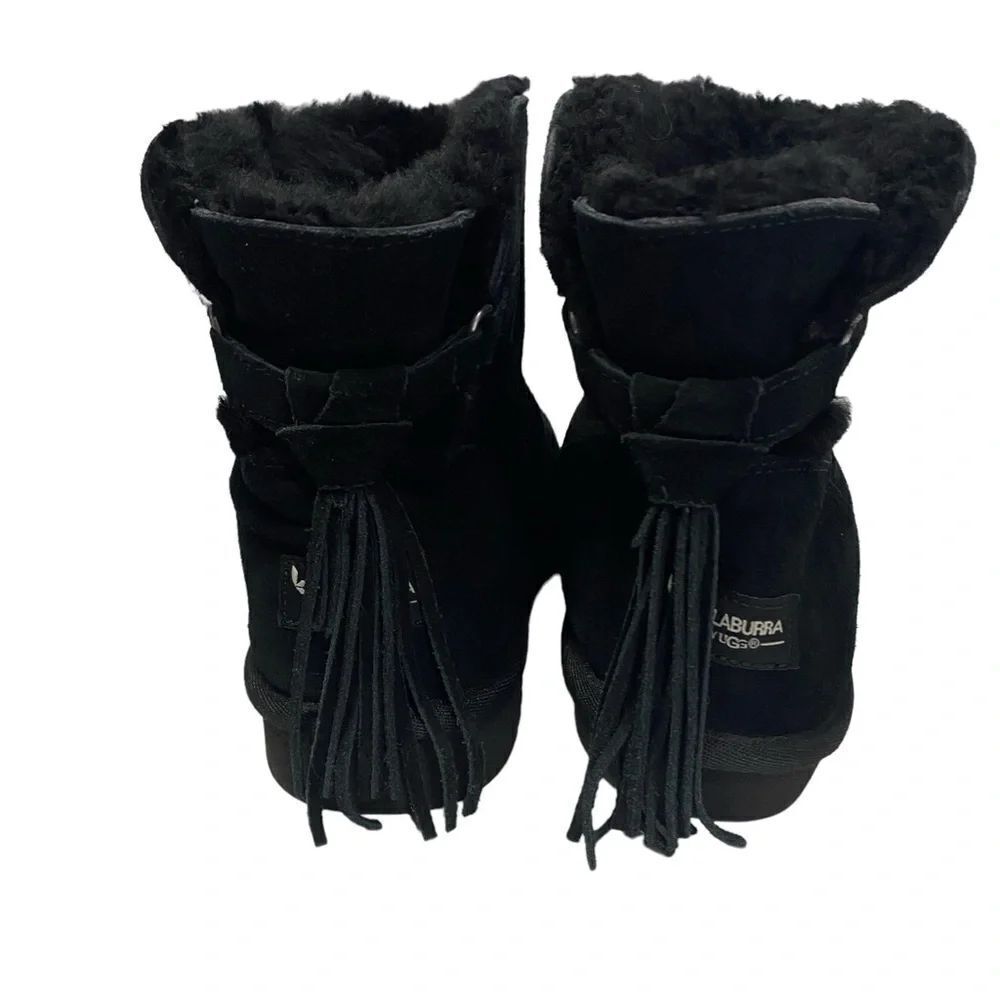 Koolaburra by UGG Women's Jaelyn Mini Black Suede Fur Boots Size 10 - Picture 9 of 16